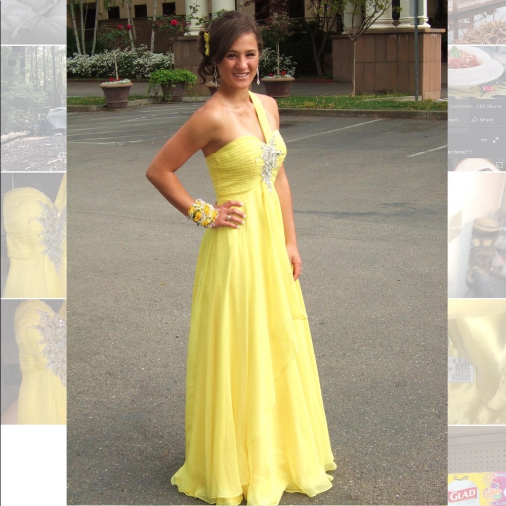 Night Moves Yellow Prom Dress